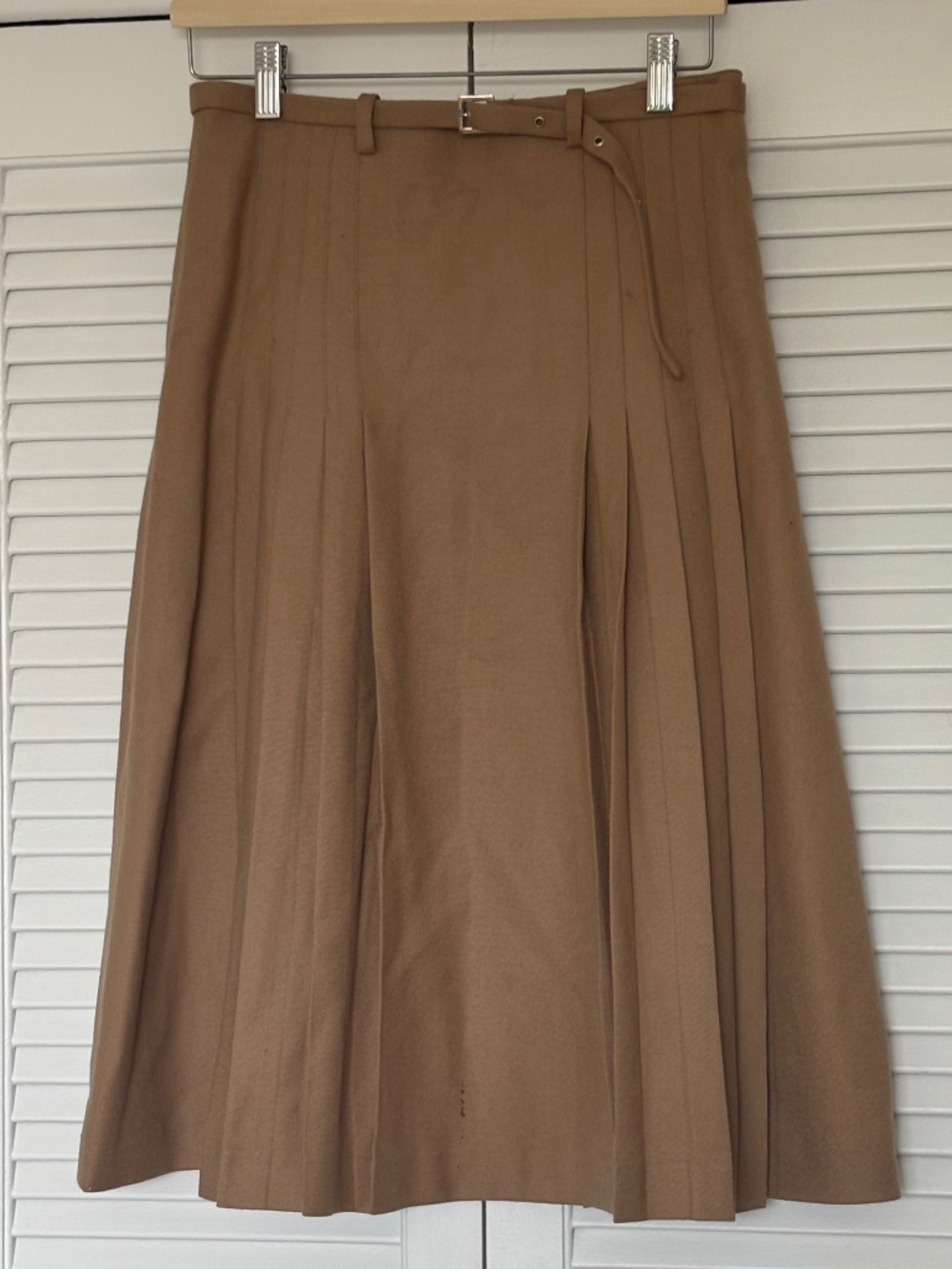 Maryam Nassir Zadeh Beige Wool Pleated Signature Skirt Size 8